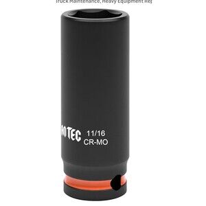 6-Point Deep Impact Socket, 3/8-Inch Drive 11/16 inch Socket, Cr-Mo,Automotive